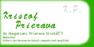 kristof prierava business card